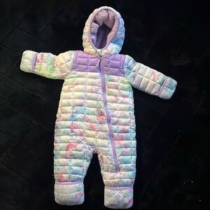 Baby puffer snowsuit…tie dye… fleece lined